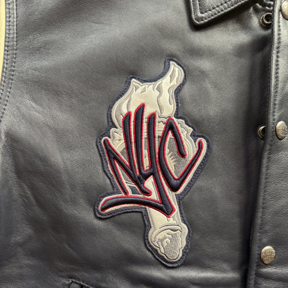 Avirex New York Leather Varsity Jacket - M