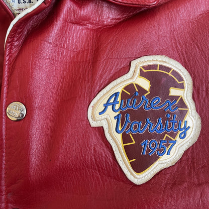 Avirex 'Sioux Football Team' Leather Varsity Jacket - S