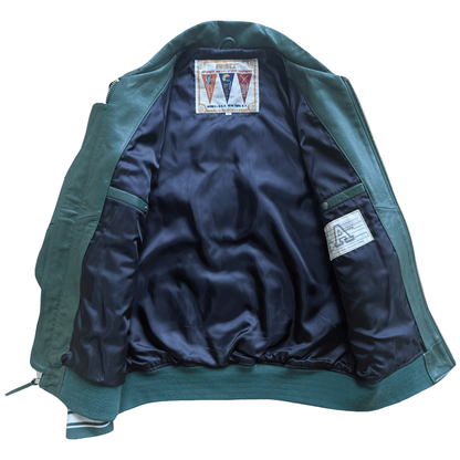 Avirex USA Signature Leather Varsity Jacket - L | Large, Green