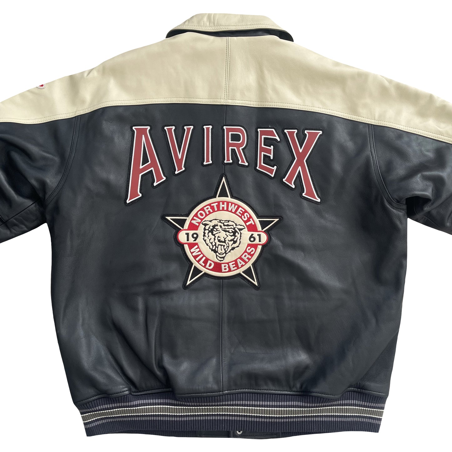 Avirex Wildbears Leather Varsity Jacket - XL | XL, Black
