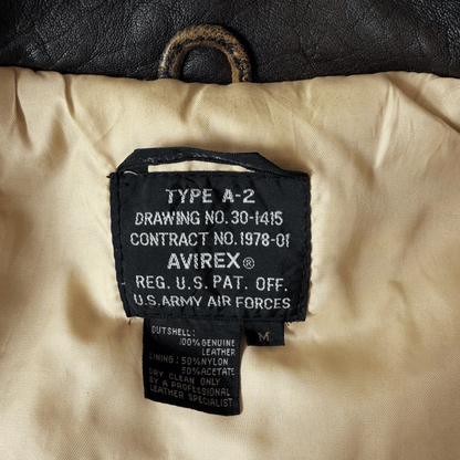 Avirex 'My Aim Is True' 1989 A2 Leather Flight Jacket - M / L | M / L, Red