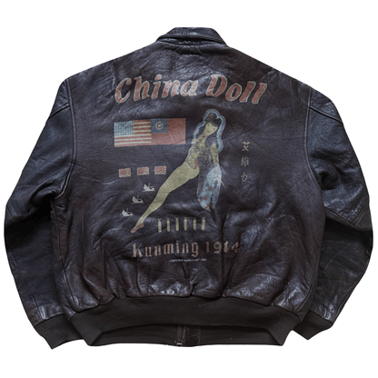 Avirex 'China Doll' 1987 A2 Leather Flight Jacket - XL | XL, Red