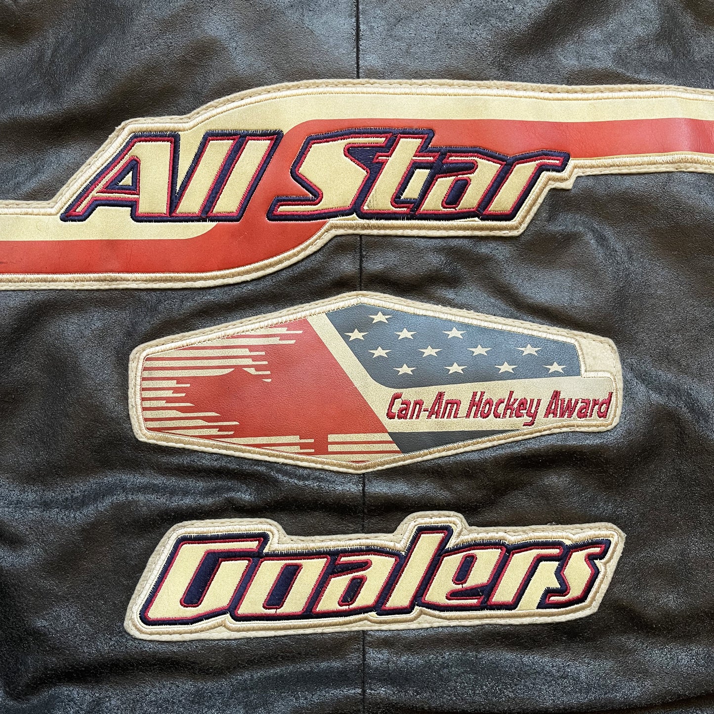 Avirex All Star Goalers Leather Varsity Jacket - M