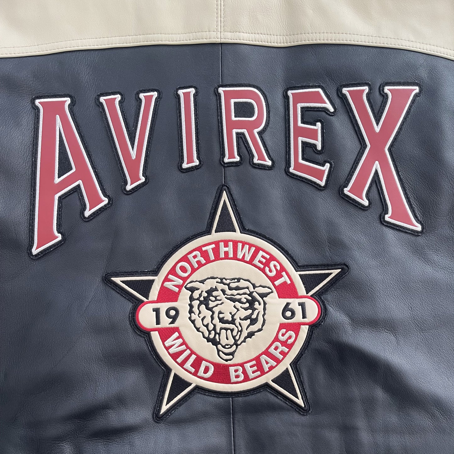 Avirex Wildbears Leather Varsity Jacket - XL | XL, Black