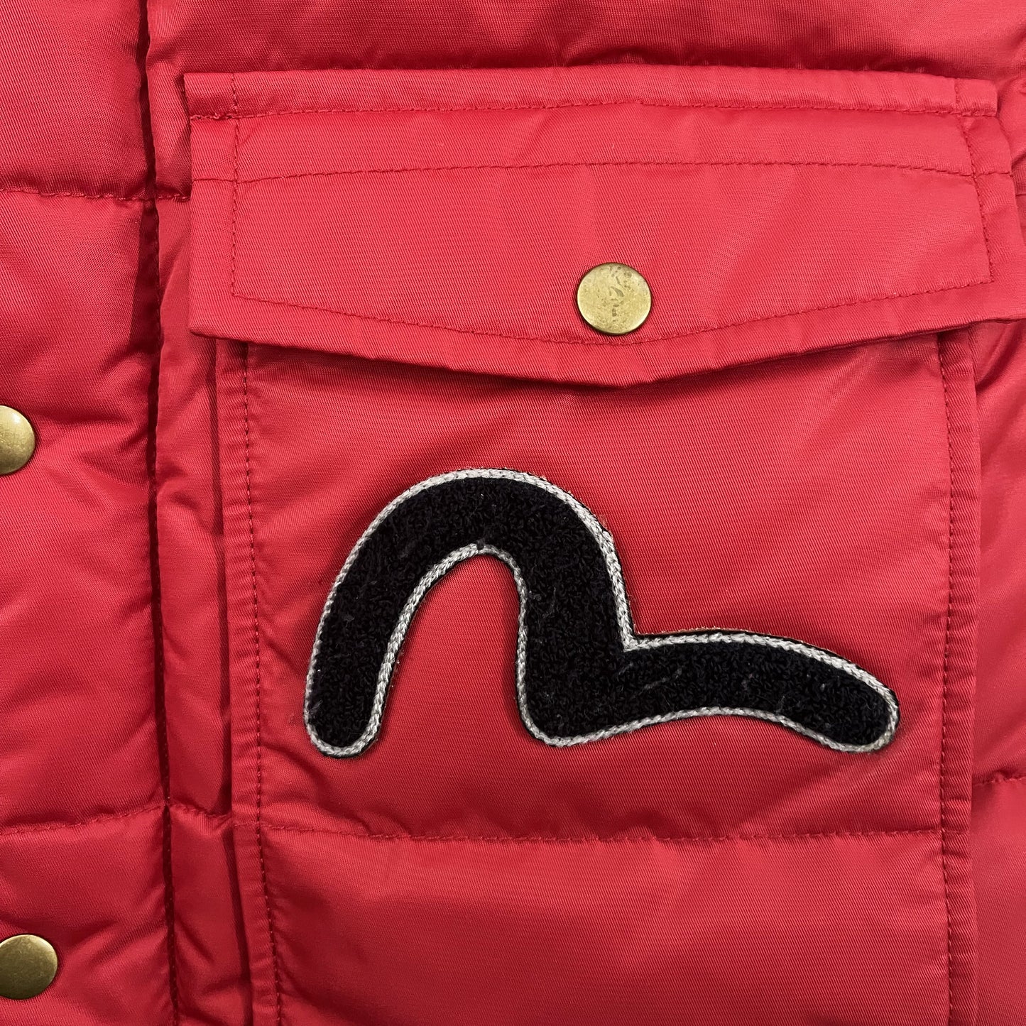 Evisu Puffer Jacket - S | Small, Red
