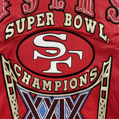 Jeff Hamilton NFL 49ers XXIX Super Bowl Champions 1995 Leather Jacket - L