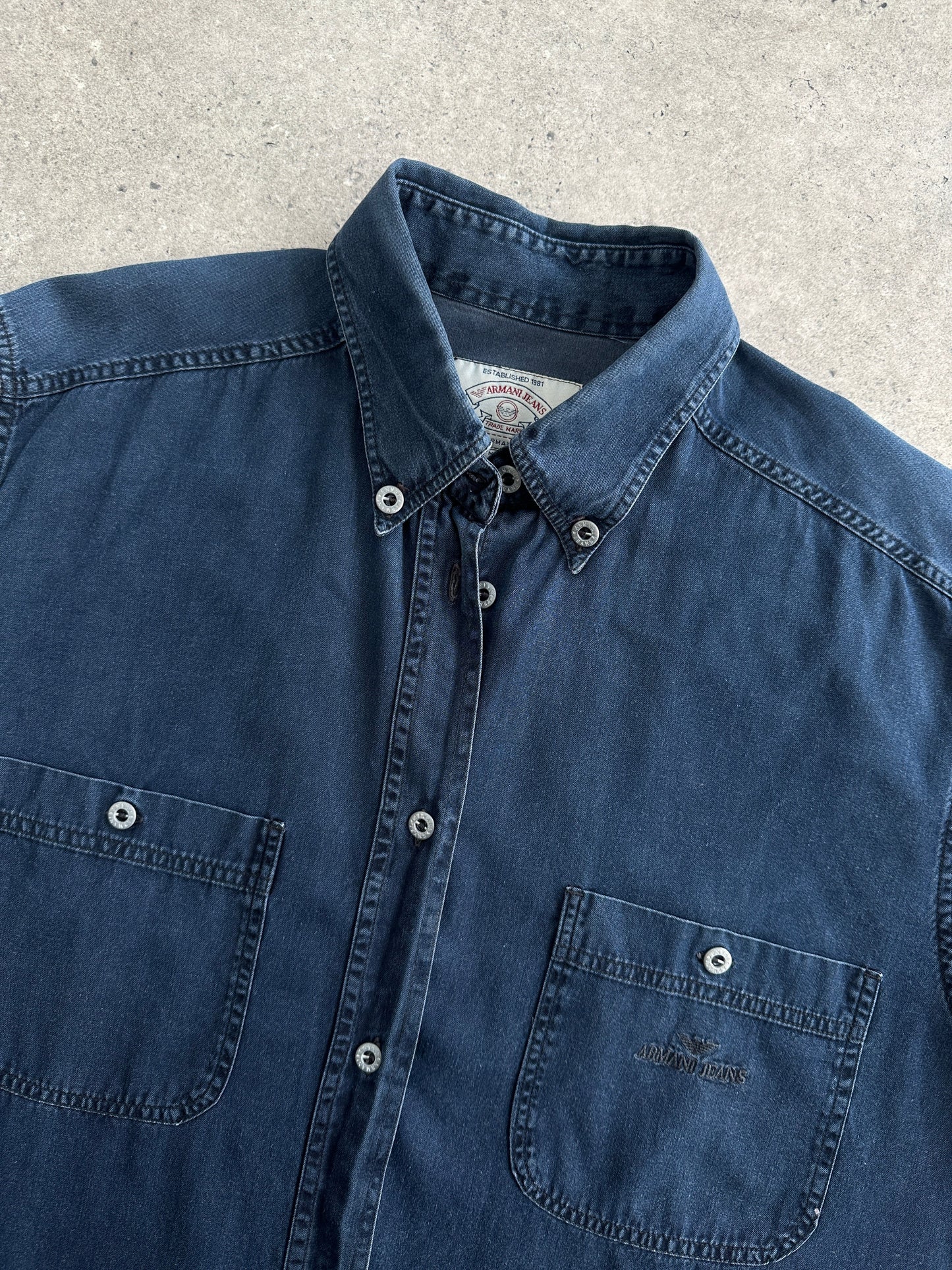 Armani Jeans Denim Logo Shirt - L