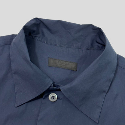 Prada Milano 2018 Rubber Logo Tech Stripe Shirt - L | Navy