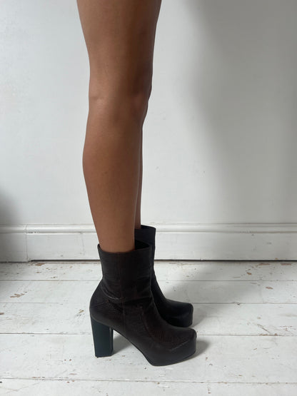 COSTUME NATIONAL BOOTS (EU 38/38.5) | DEFAULT TITLE, Dark Brown
