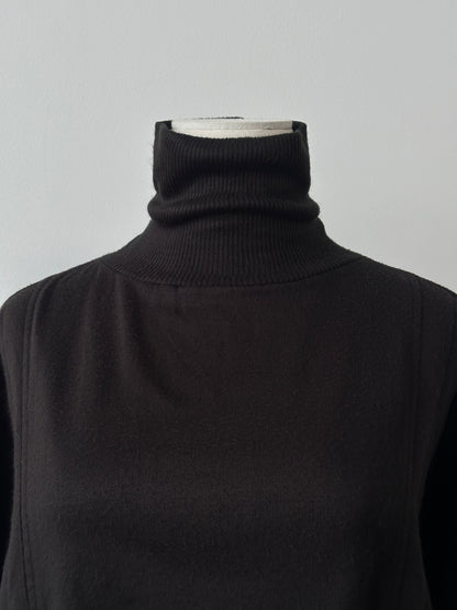 Vintage 1980s Cropped Boxy Roll Neck Jumper - M