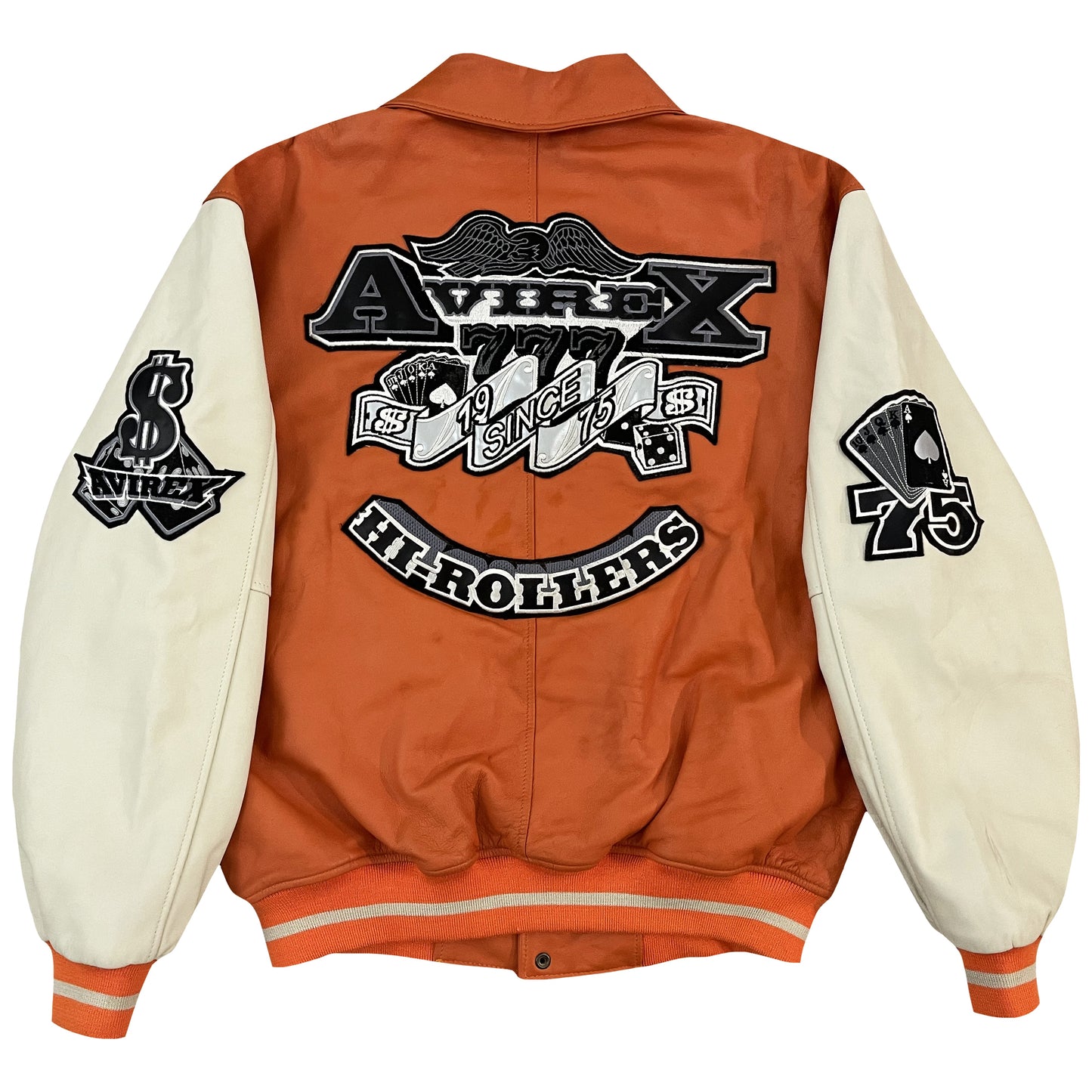 Avirex Hi-Rollers Leather Varsity Jacket - M