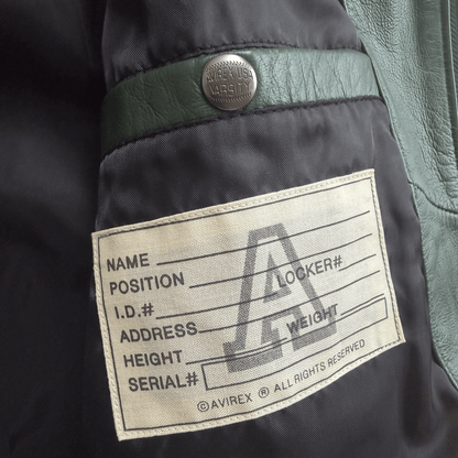Avirex USA Signature Leather Varsity Jacket - L | Large, Green