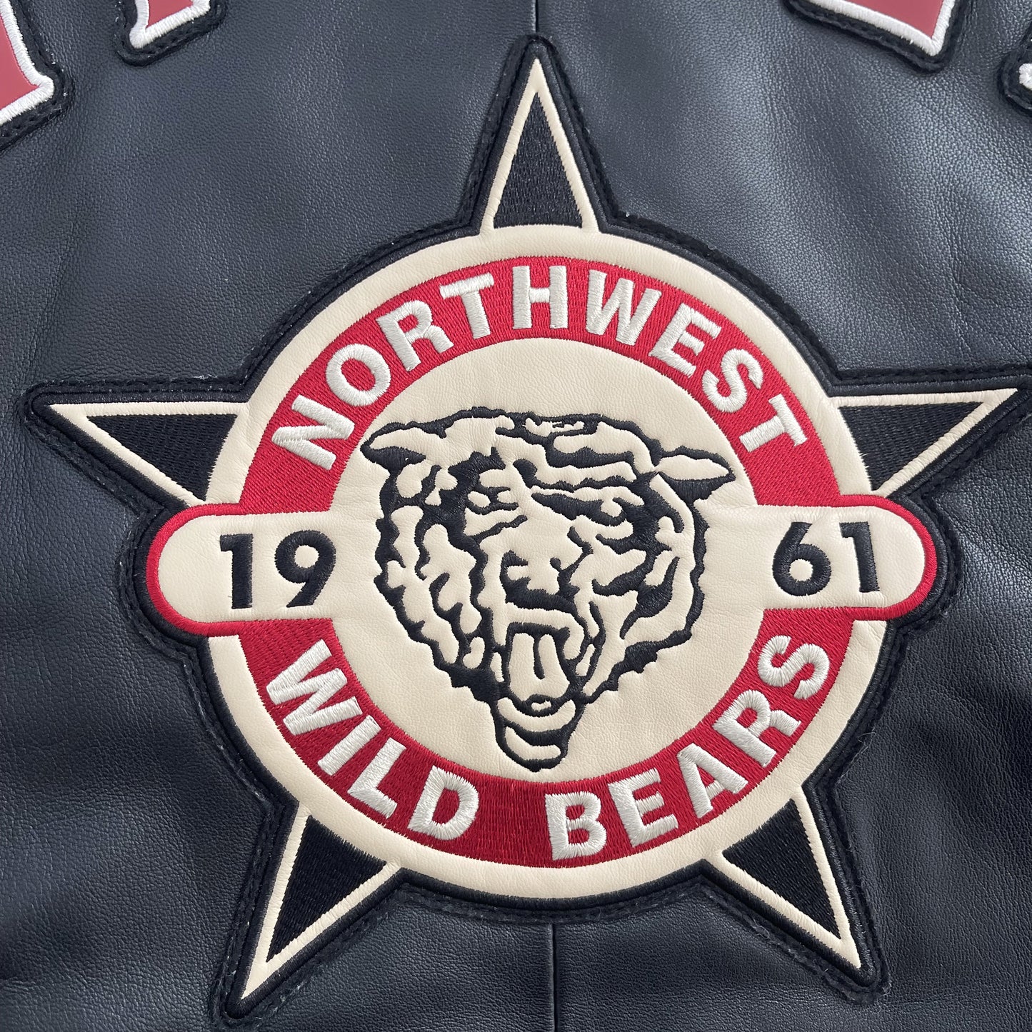Avirex Wildbears Leather Varsity Jacket - XL | XL, Black