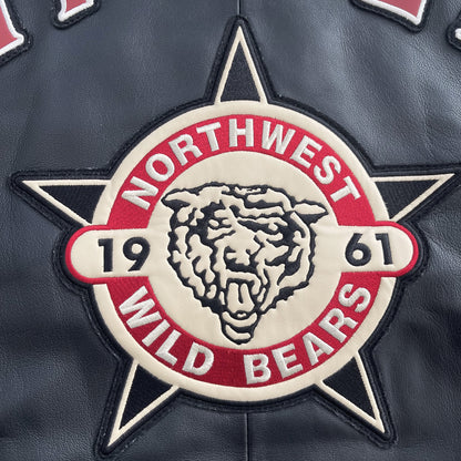Avirex Wildbears Leather Varsity Jacket - XL | XL, Black