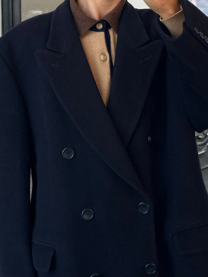 Vintage 1990s Wool Cashmere Double Breasted Coat - XXL