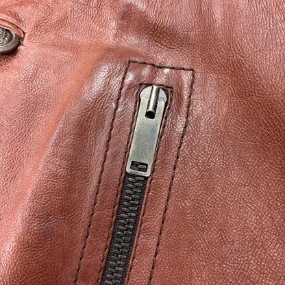 Gucci 2006 Madonna Cognac Leather Crest Button Bomber Jacket - L | Default Title, Brown