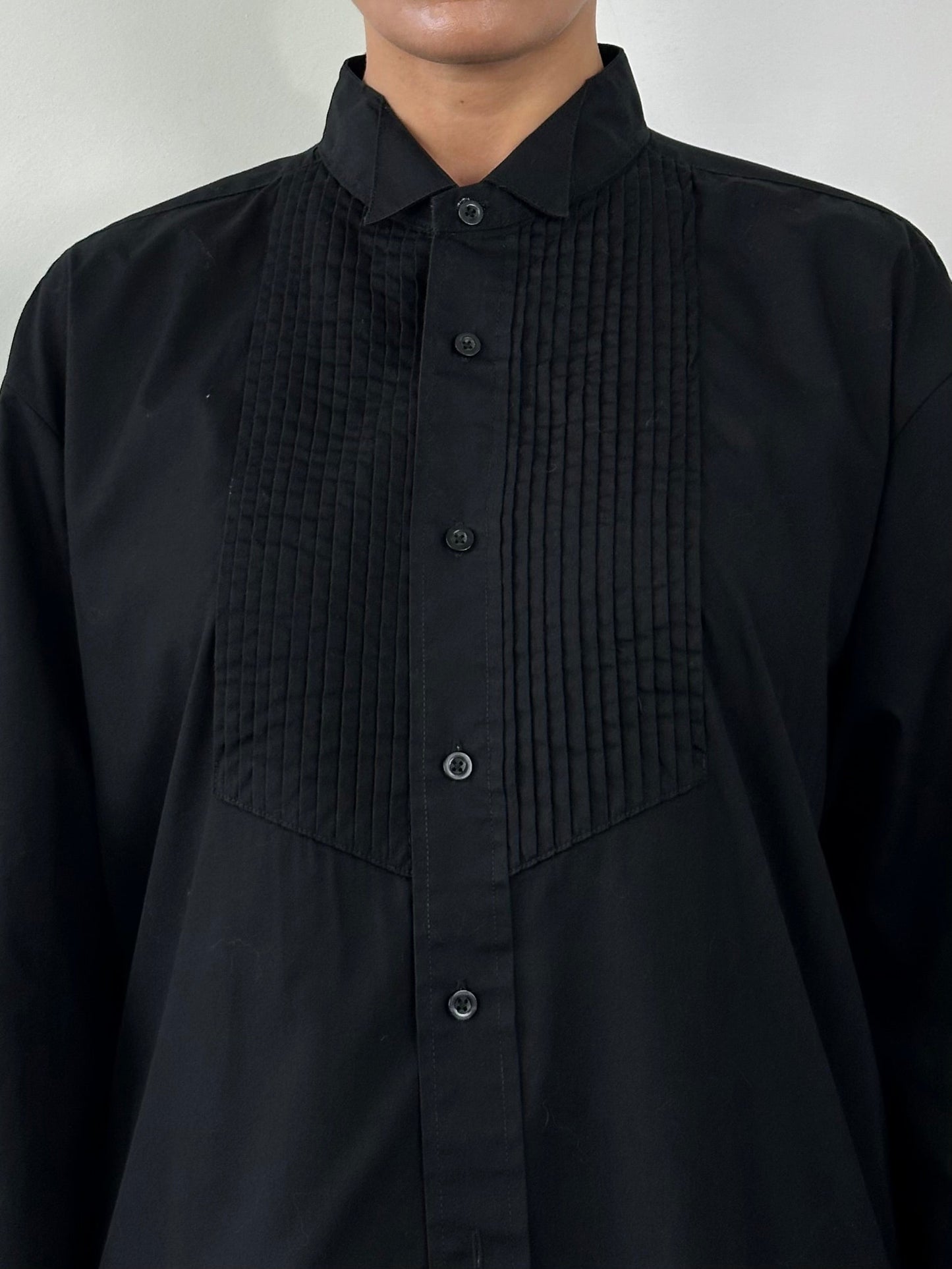 Vintage Pure Cotton Tuxedo Shirt - XL