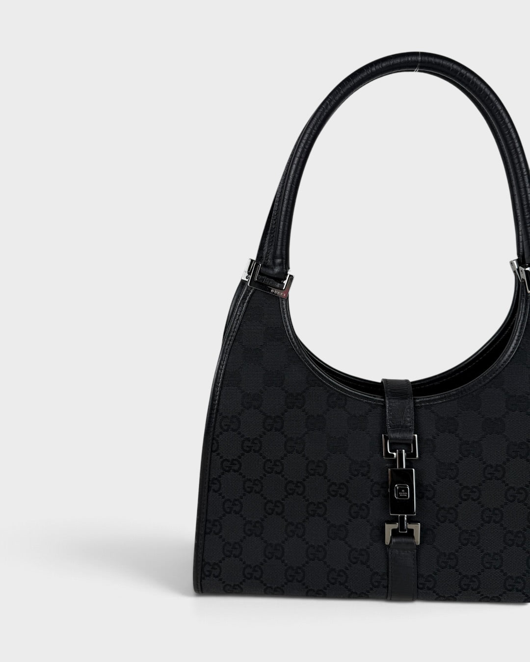 2000s Gucci Monogram Black Jackie Bardot Handbag | O/S, Multicoloured