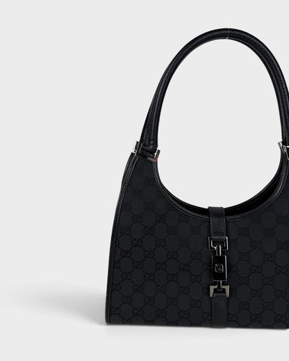 2000s Gucci Monogram Black Jackie Bardot Handbag | O/S, Multicoloured