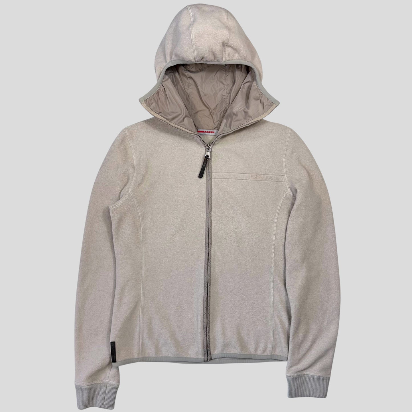 Prada Sport 2006 Spellout Logo Balaclava Fleece Jacket - M | Default Title, Cream