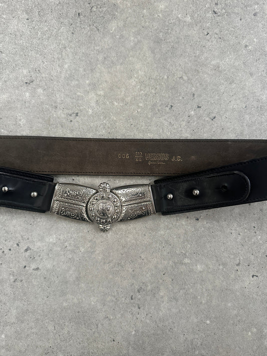 Gianni Versace Versus 1990s Panther Buckle Leather Belt - W38