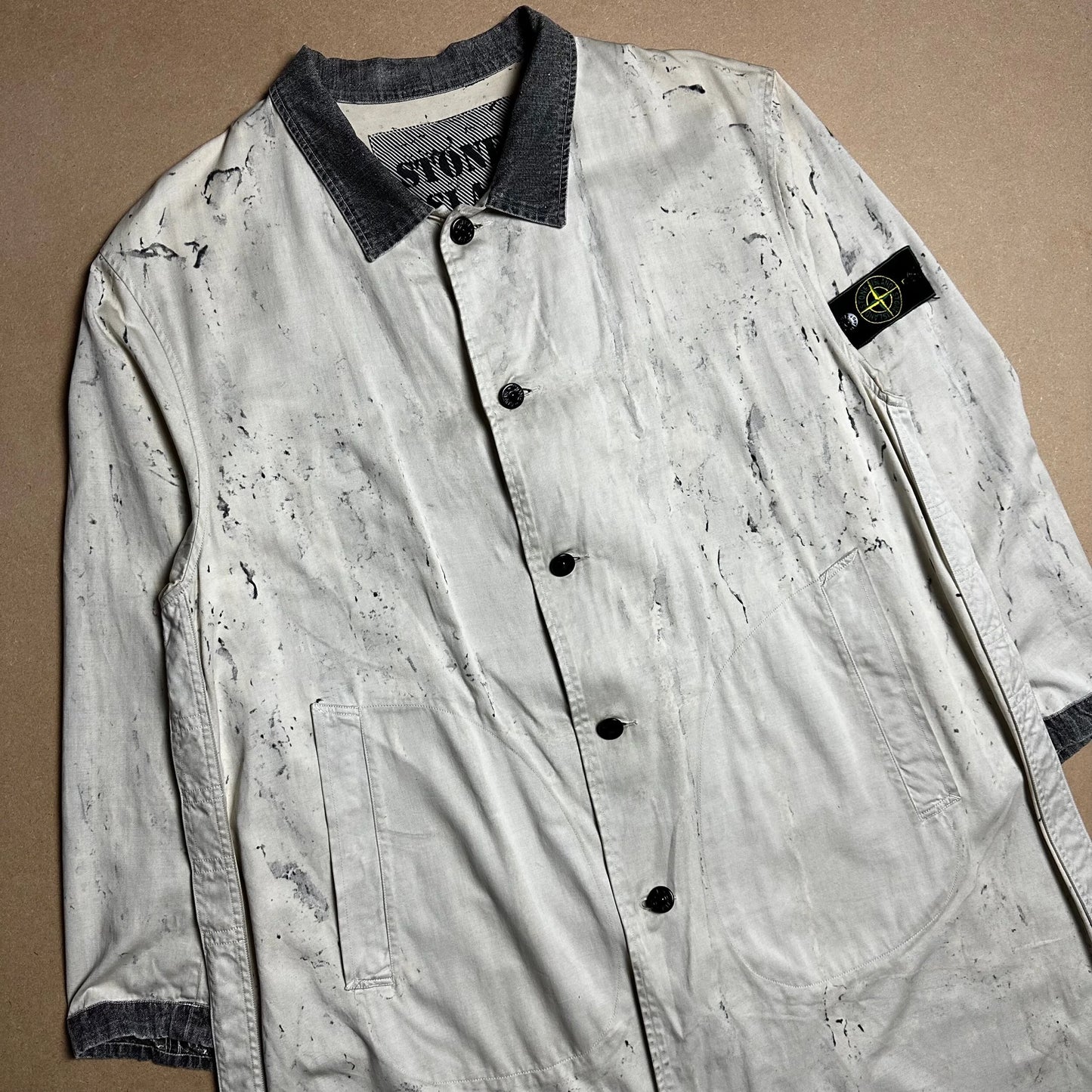 S/S 1985 Light Grey Raso Gommato Marina Rain Coat