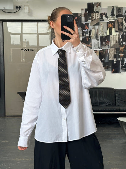 Japanese Vintage 1990s Pure Silk Geometric Tie