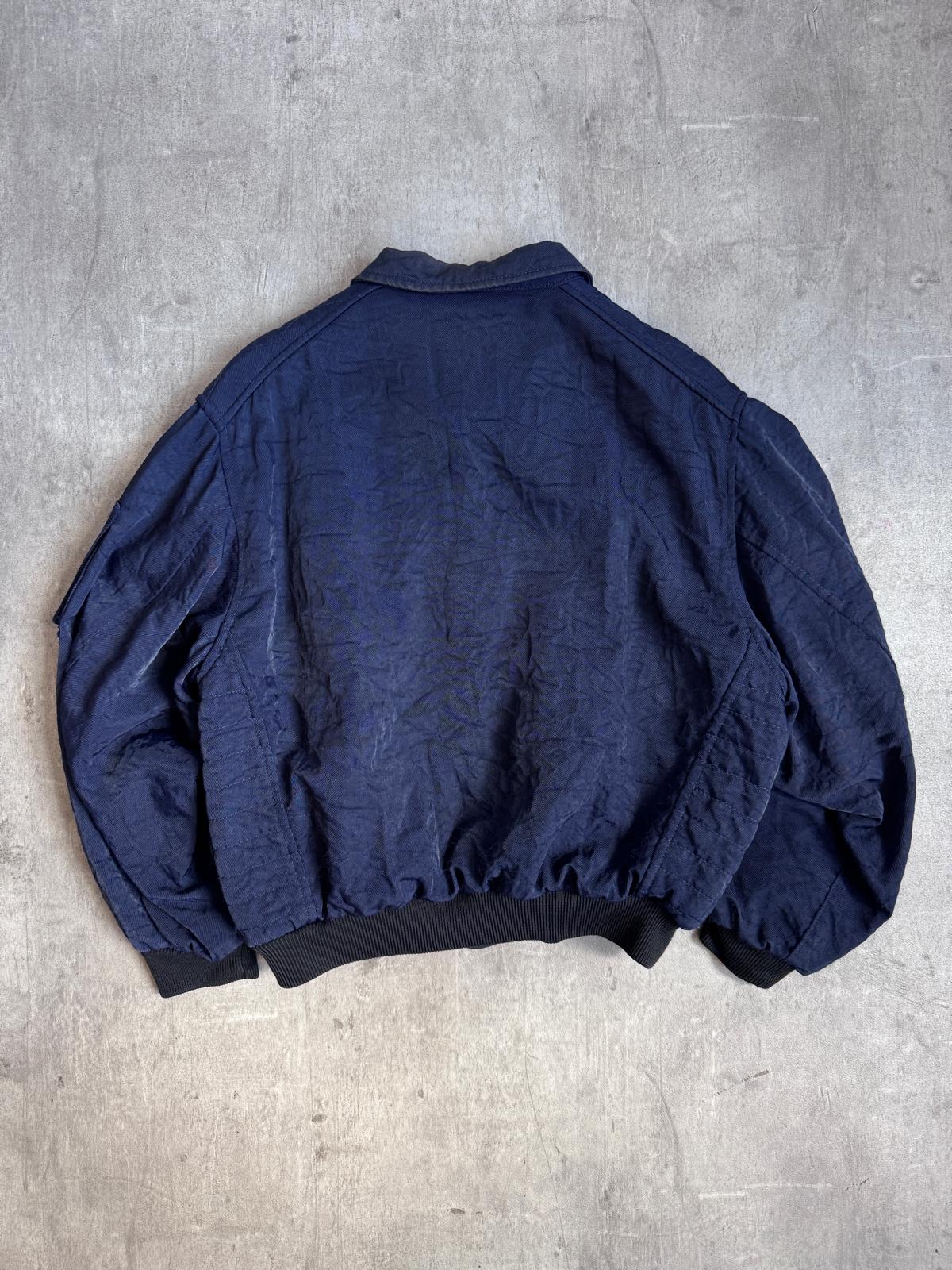 Valentino Jeans Navy Logo Patch Bomber Jacket