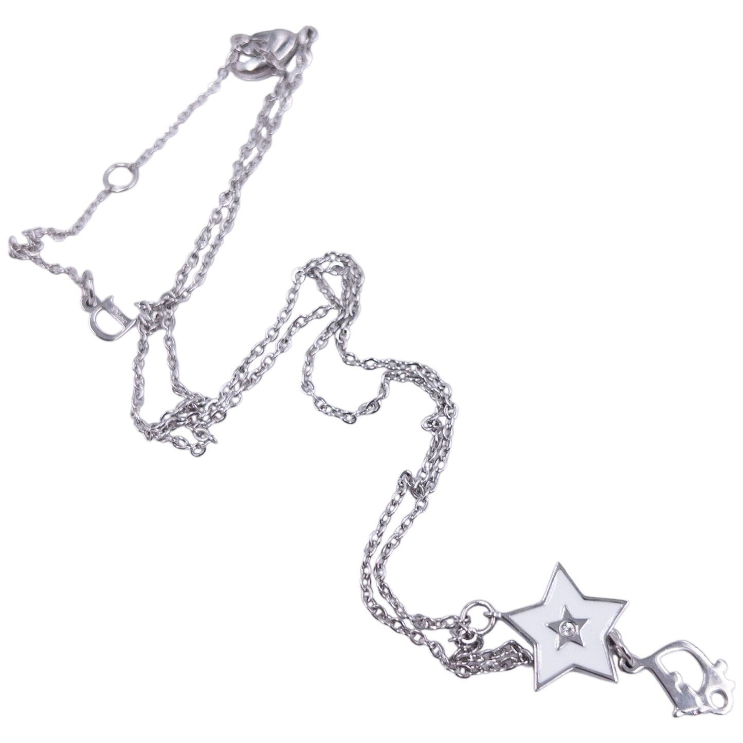 Vintage Dior Silver Star Charm Necklace