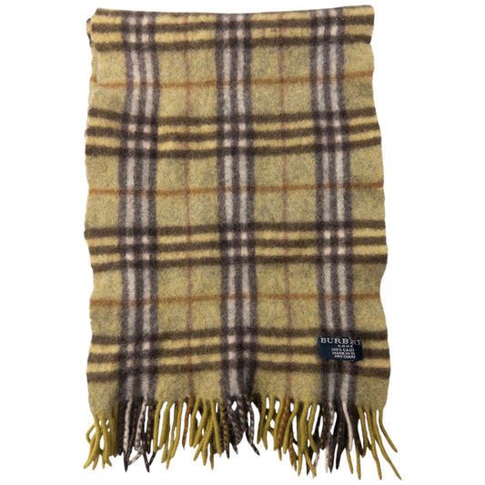 Vintage Burberry Nova Check Cashmere Tassel Scarf