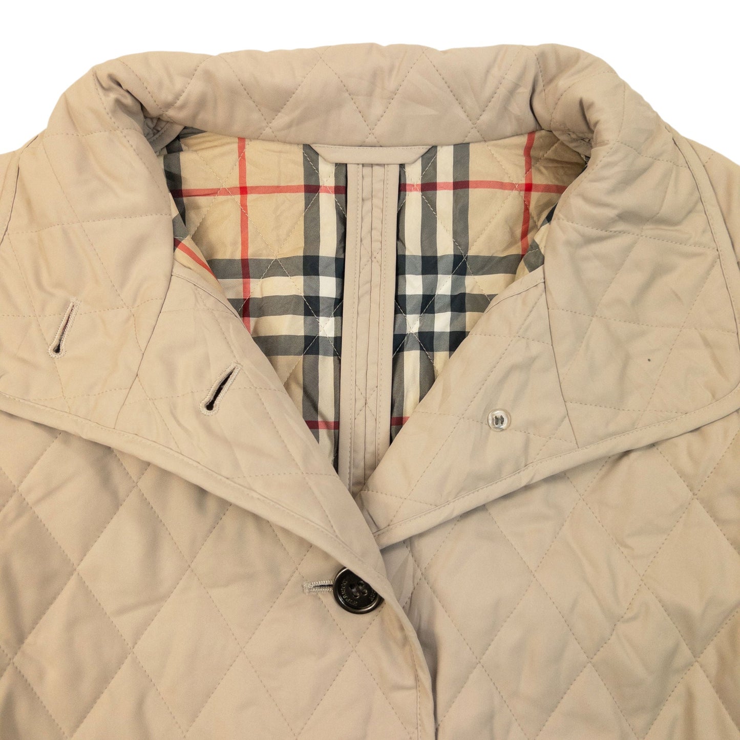 Vintage 2000s Burberry Nova Check Lined Quilted Jacket Womens Size L | Large, Beige