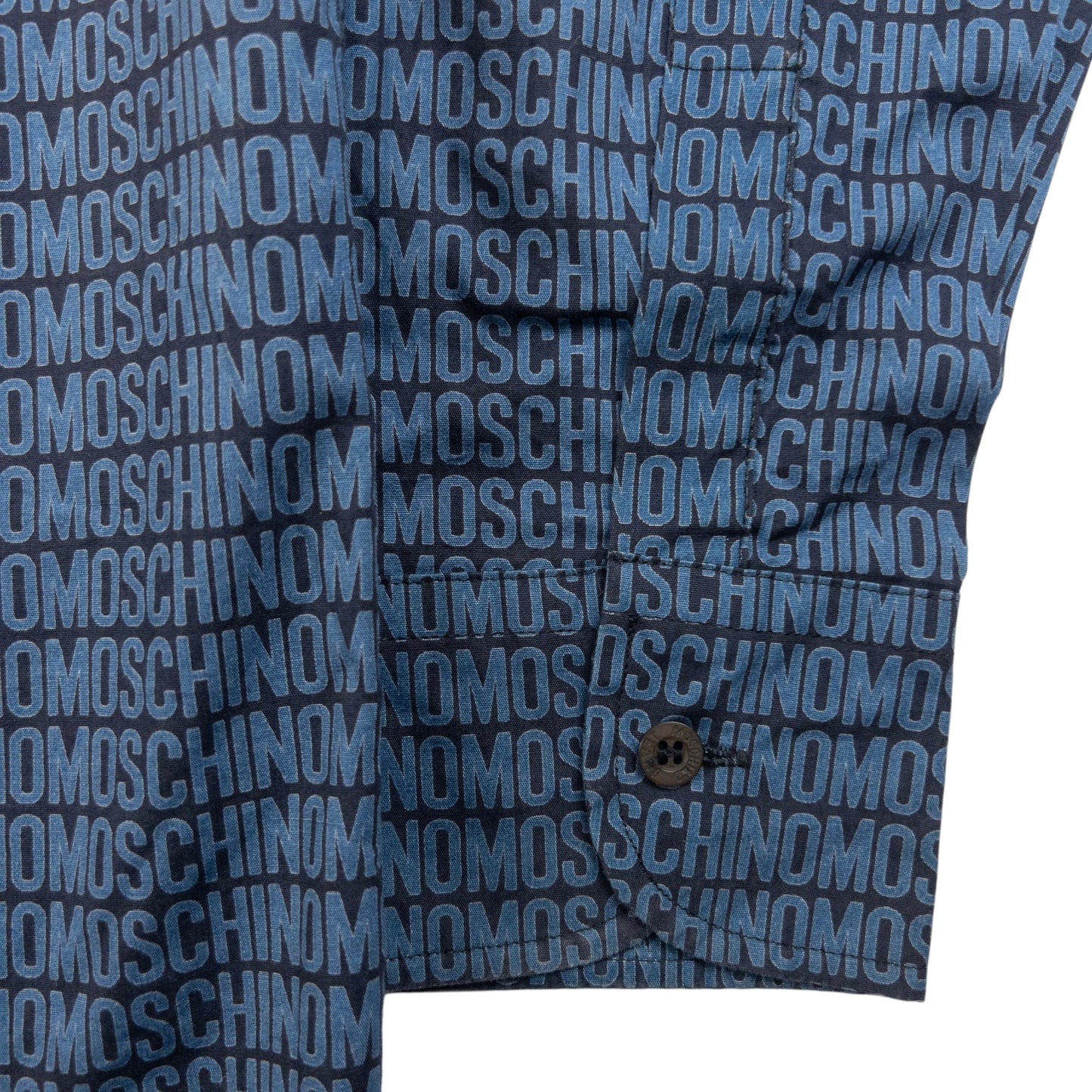 Vintage Moschino Jeans Monogram Long Sleeve Button Up Shirt Size XL