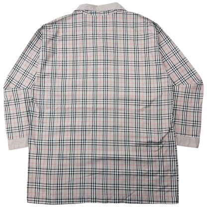 Vintage 2000s Burberry Nova Check Long Sleeve Button Up Pyjama Shirt Size L | Large, Grey