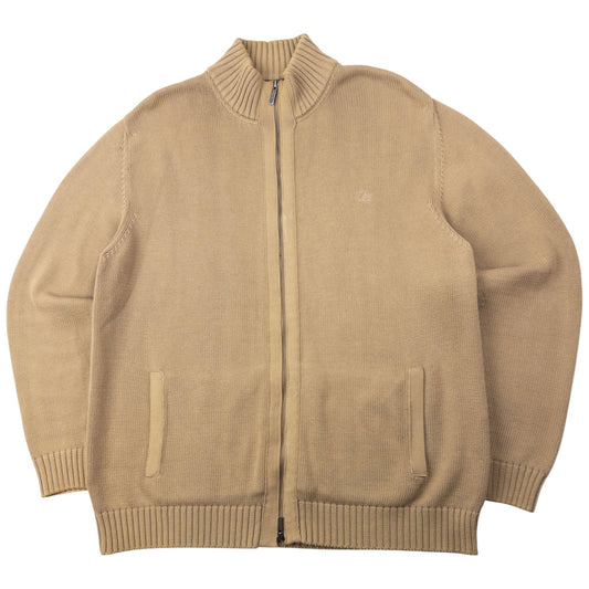 Vintage 2000s Burberry Zip Up Knit Jumper Size XL | XL, Beige