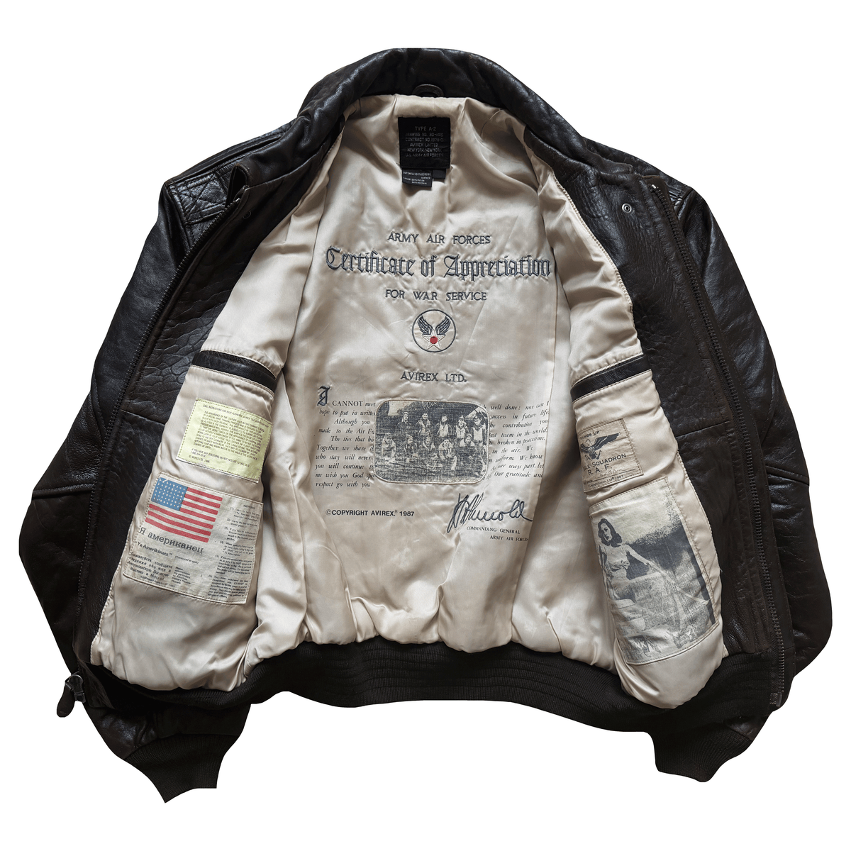 Avirex 'Wild Child' 1987 A2 Leather Flight Jacket - S / M | S / M, Red