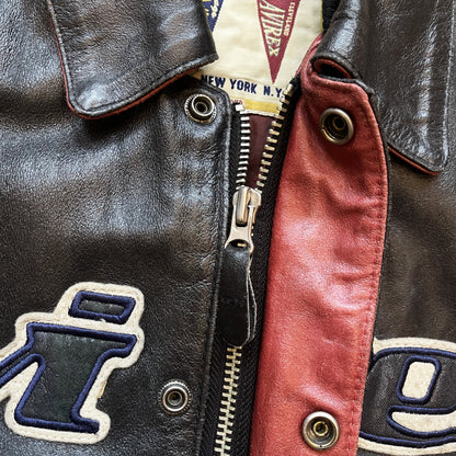 Avirex All Star Goalers Leather Varsity Jacket - M