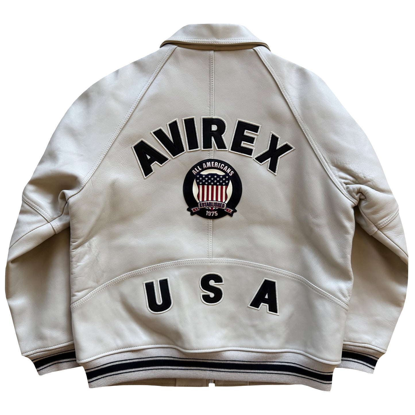 Avirex USA 'Icon' Leather Varsity Jacket - XL