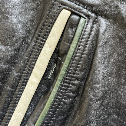 Avirex 'North West Wild Bears' Leather Varsity Jacket - M