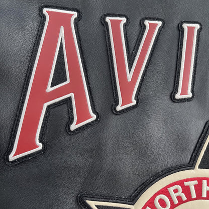 Avirex Wildbears Leather Varsity Jacket - XL | XL, Black