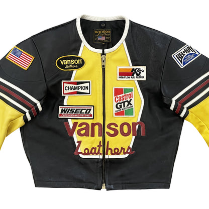 Vanson Leathers One Star Motorcycle Racer Jacket - L