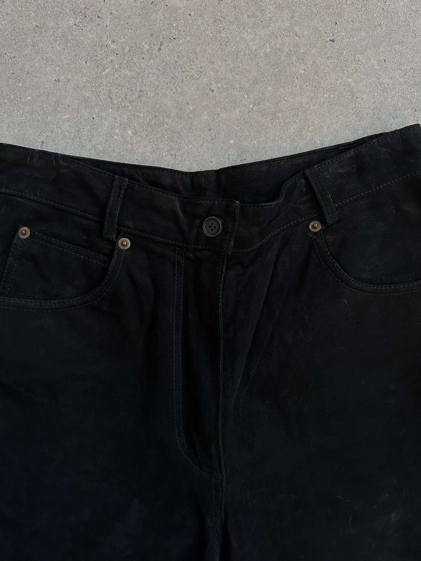 Vintage High Waisted Suede Trousers - W26