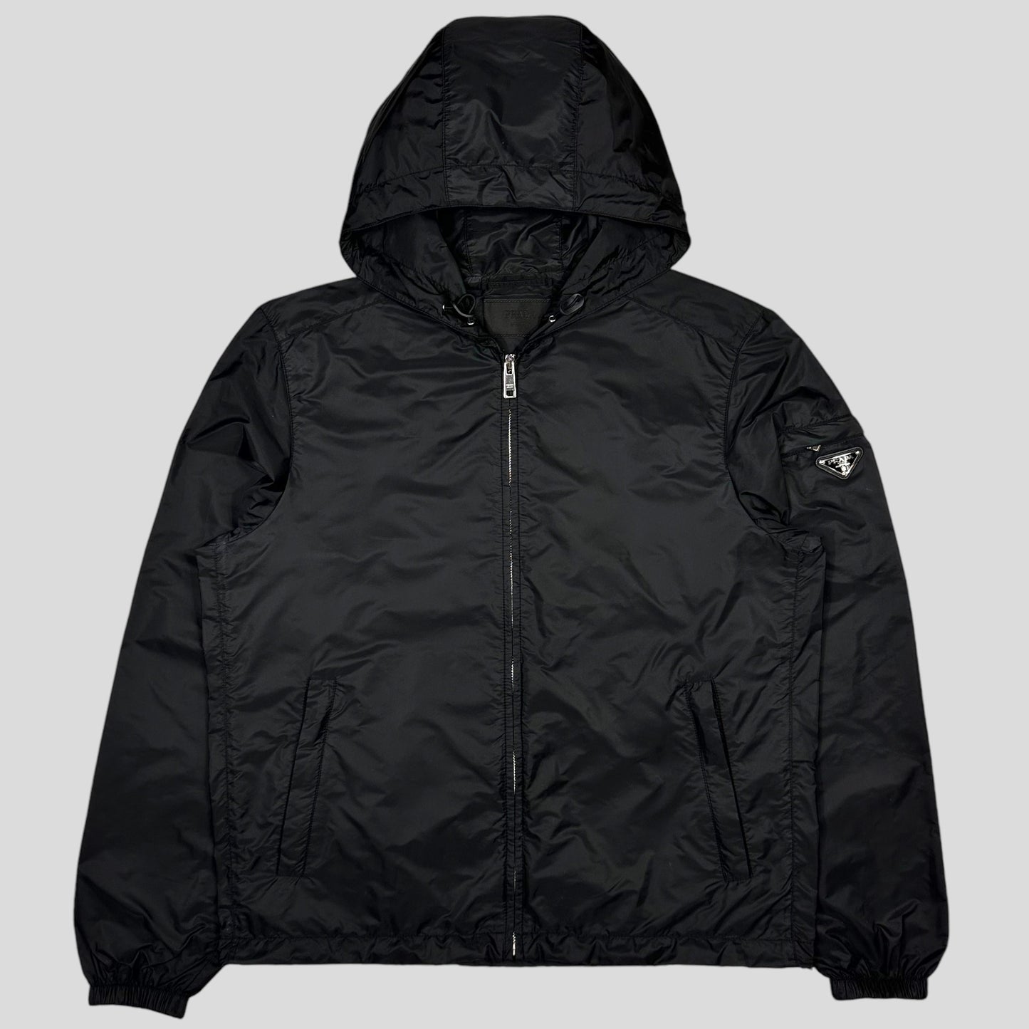 Prada Milano 2014 Nero Black Nylon Windbreaker - L