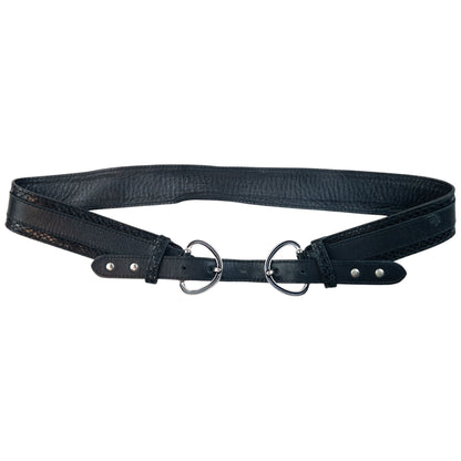 Vintage 2000s Dolce & Gabbana Leather Snakeskin Belt Size L | O/S, Black