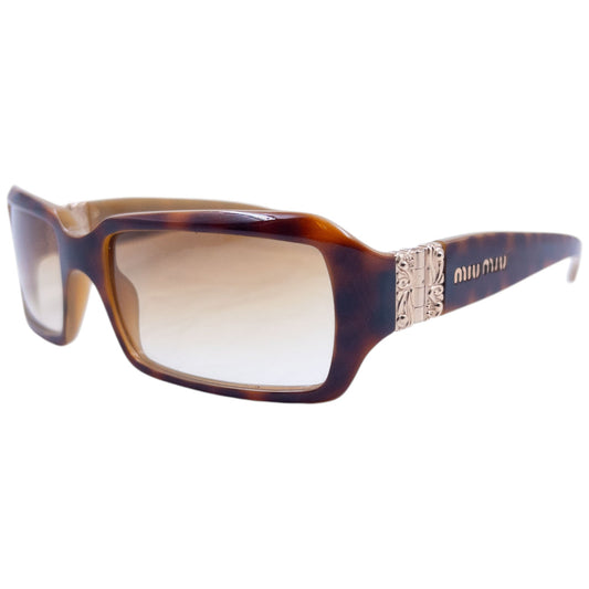 Vintage 2000s Miu Miu Tortoise Shell Sunglasses | O/S, Brown
