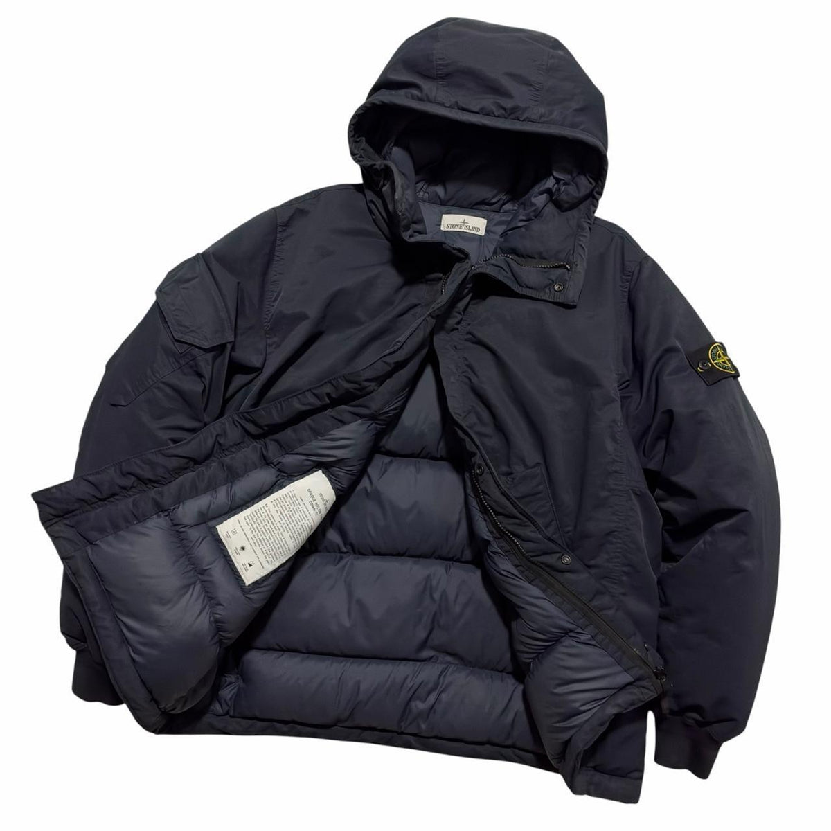 Stone Island Opaque Twill Down Jacket | Large, Dark Blue