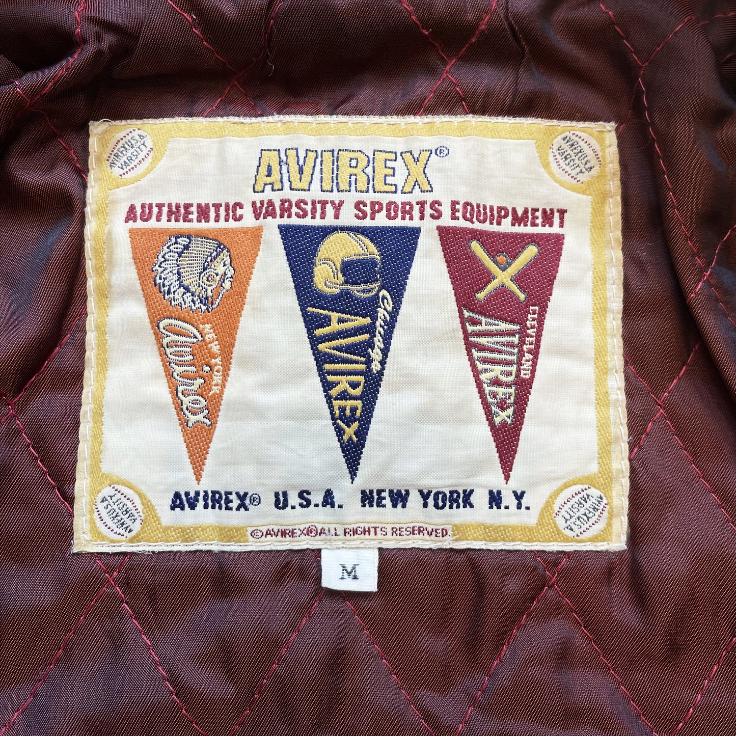 Avirex All Star Goalers Leather Varsity Jacket - M