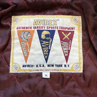 Avirex All Star Goalers Leather Varsity Jacket - M