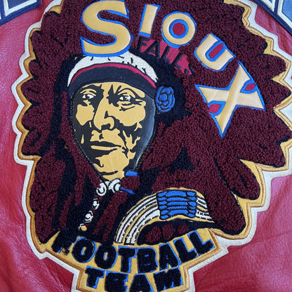 Avirex 'Sioux Football Team' Leather Varsity Jacket - S
