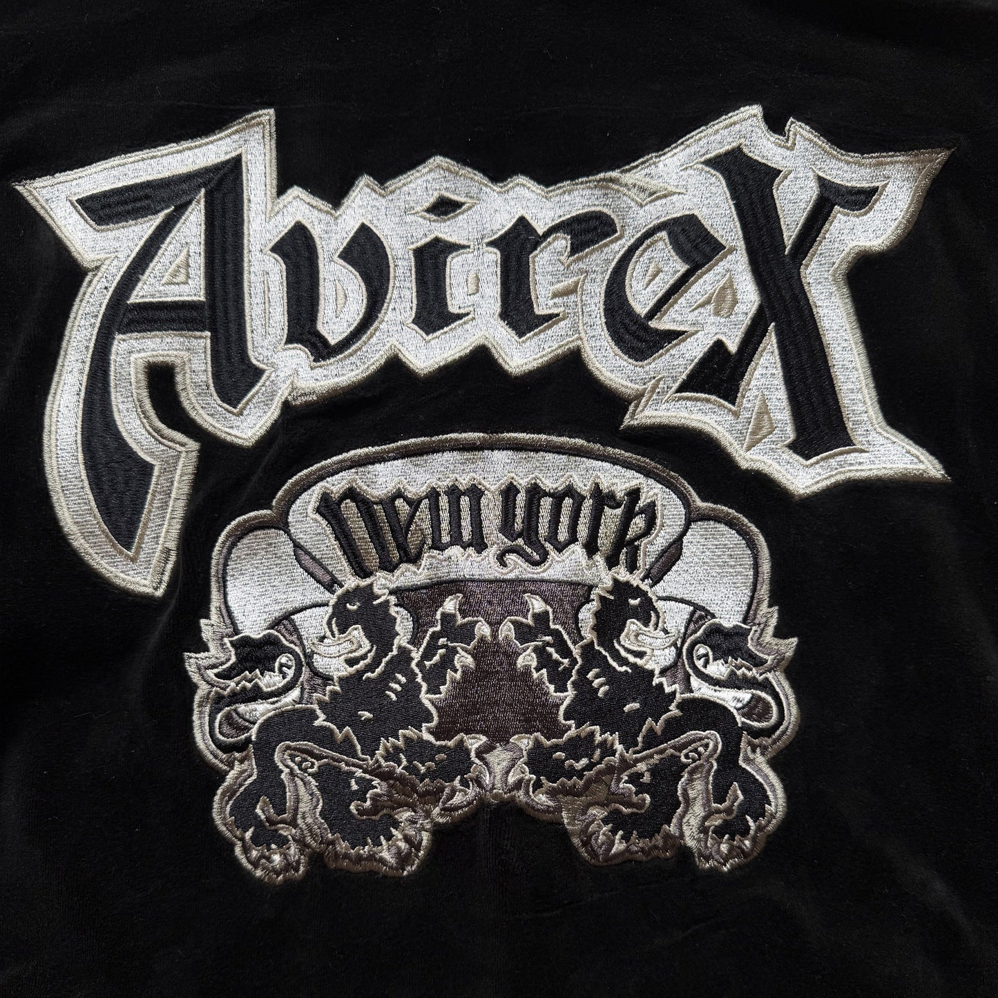 Avirex Lions x XLarge Velour Track Top - L | O/S, Black