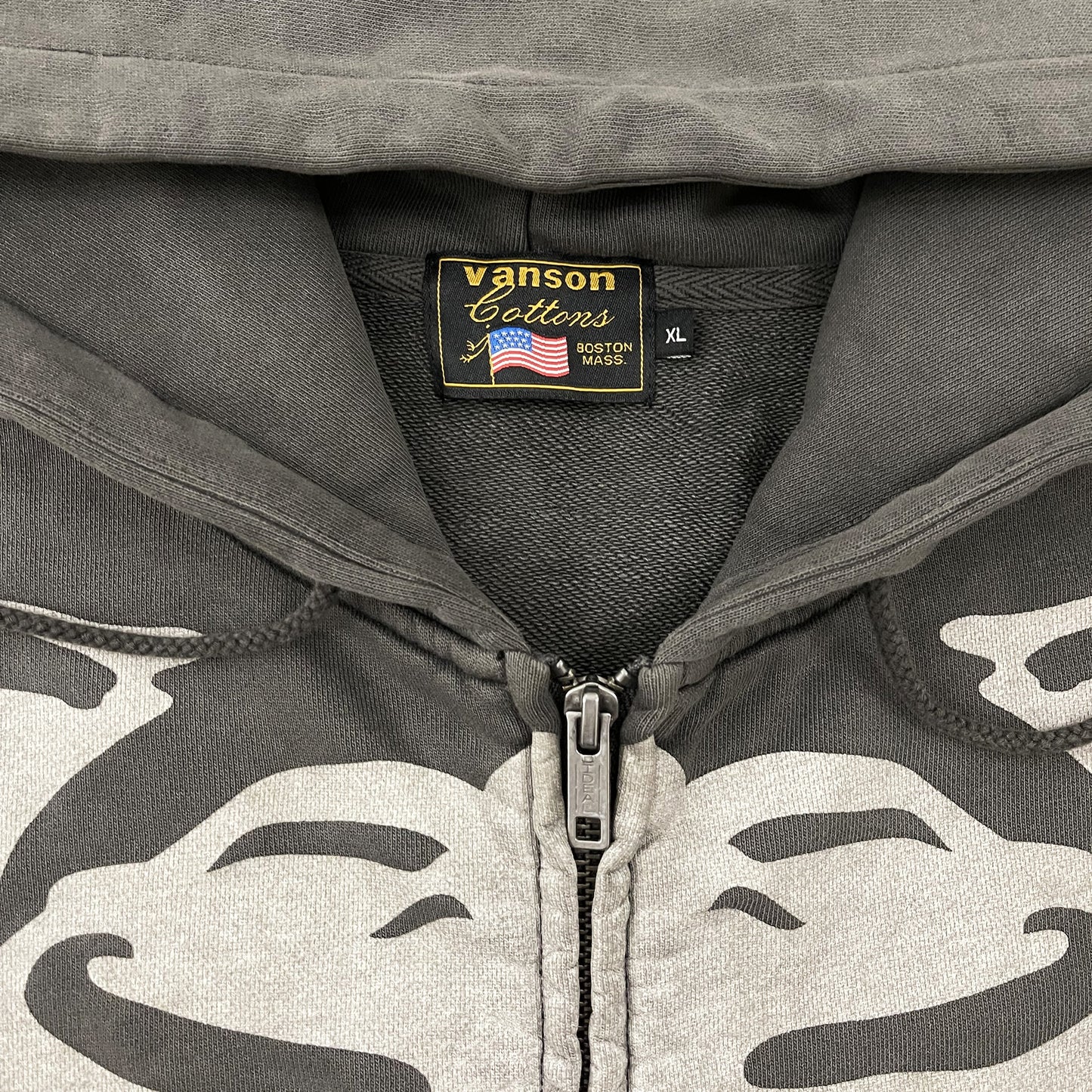 Vanson Leathers Distressed Skeleton Hoodie - XL | XL, Grey